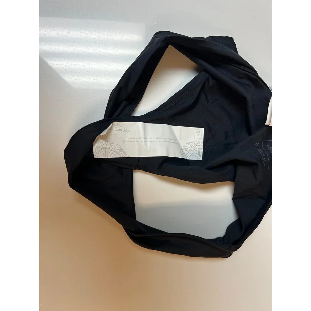 Prana Summer Wave Bottom Black‎ Swimsuit Bikini Bottoms Womens Size L